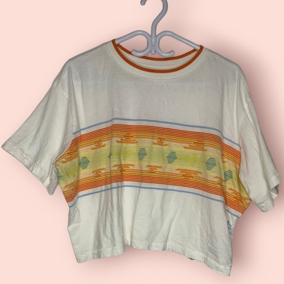 Billabong x Wrangler Border Line Boxy Cropped Tee, Size S - Picture 9 of 10